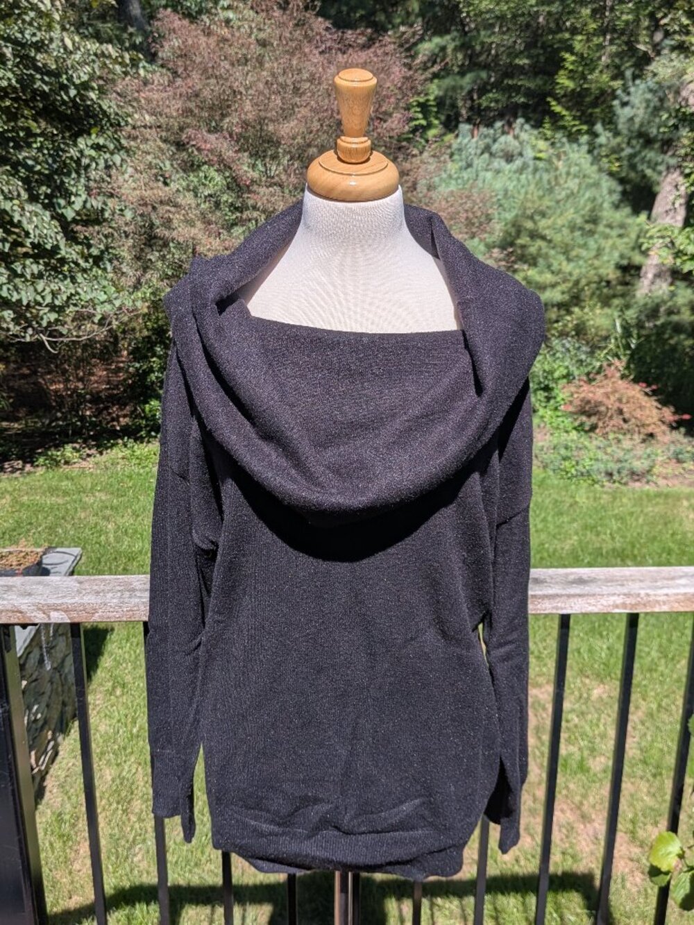 Nordstrom Oversized Black Cowl Neck Sweater Soft Slouchy